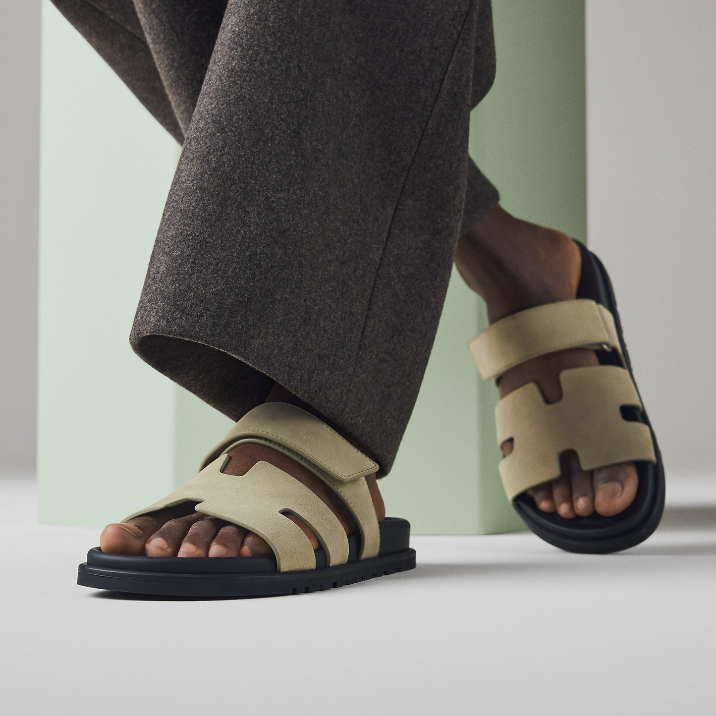 FAYAT Green Mosaic Sandals