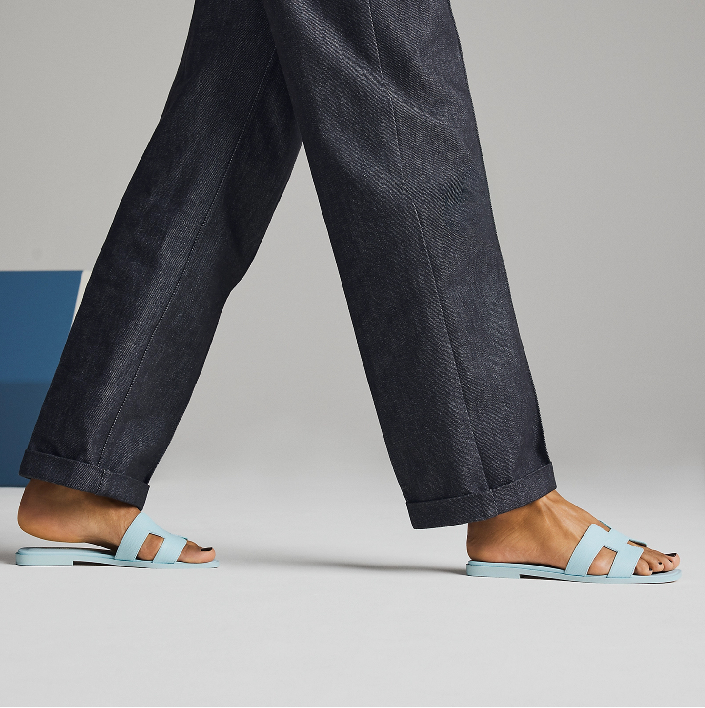 Alma Sandal in Mist Blue